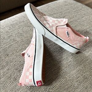 Vans pink and white checkerboard shoes size 5 women’s Missy Vans off the wall